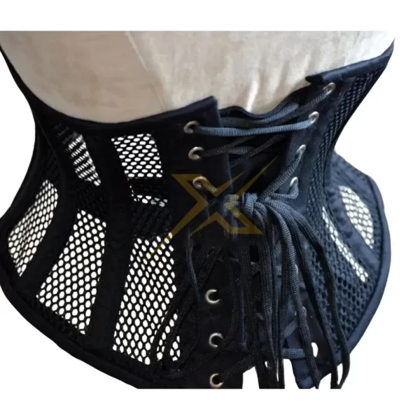 Genuine Heavy Duty Steel Boned Mesh Under Bust Corset 1