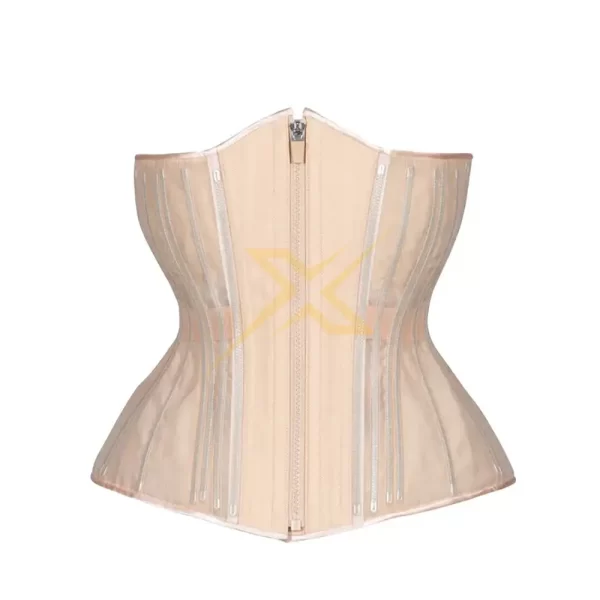 Best Top Sale 2024 Customized Corset Wholesale Best Design High Quality Corset Mesh Under and Over Bust Short Nude Mesh Corset 1