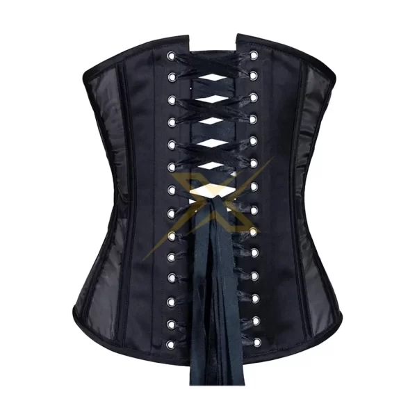 Hot selling Steel Boned Genuine Fine Mesh Under Bust Corset Gothic Satin Top Hourglass Top Women Over bust Bustier Genuine Corset 2