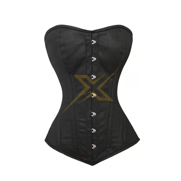 Long Line Genuine Double Steel Boned Buckle Closure Waist Training Cotton Corset 2