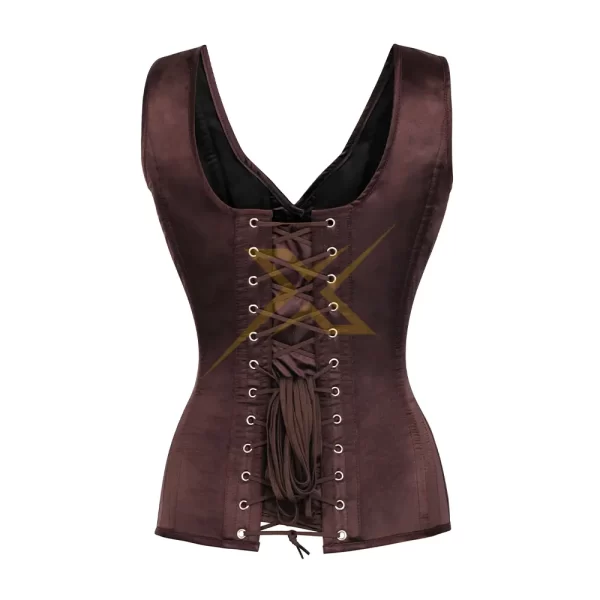 Womens Genuine Heavy Duty V Neck Cotton Corset 2