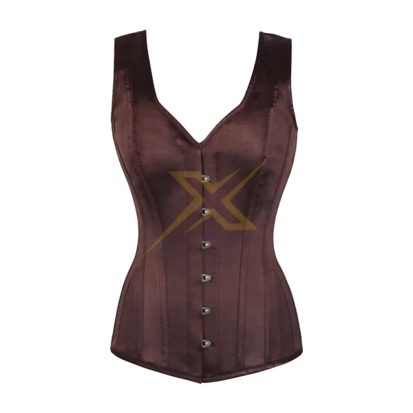 Womens Genuine Heavy Duty V Neck Cotton Corset 3