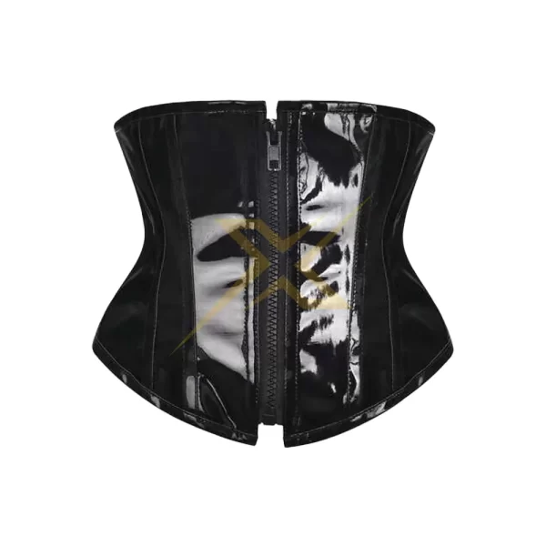 Womens Slimming Shiny pvc Strapless PU Leather sexy underbust Sexy corset 2