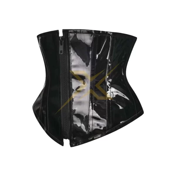 Womens Slimming Shiny pvc Strapless PU Leather sexy underbust Sexy corset 3