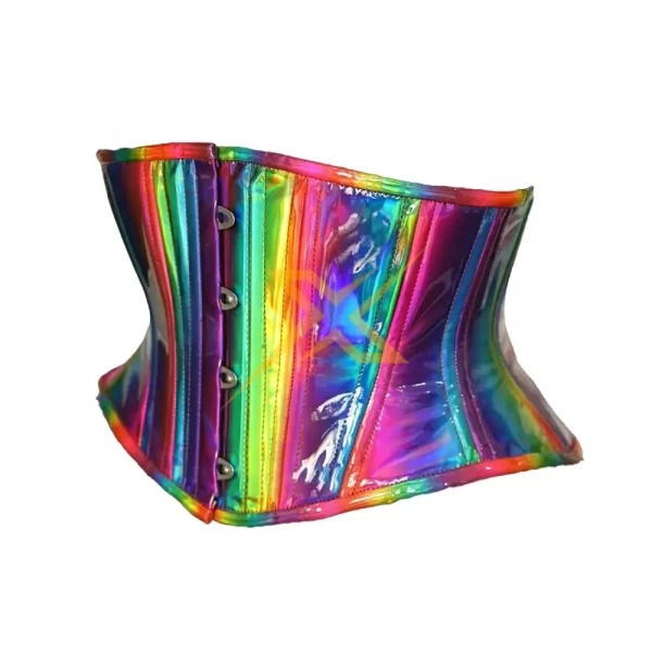 Rainbow Genuine Heavy Duty Steel Boned Vinyl PVC Underbust Corset