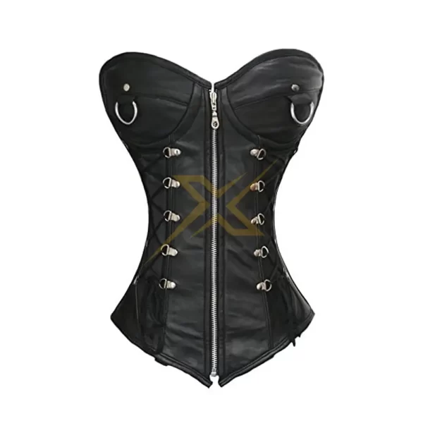 Tight Shaper Overbust Heavy Duty 24 Double Steel Boned Waist Training Genuine Leather Overbust Tight Shaper 3