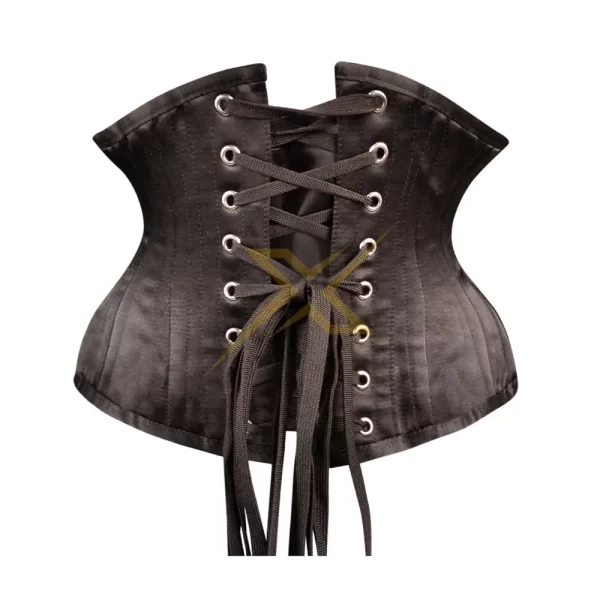 Womens Genuine Satin Overbust Heavy Duty Steel Boned front Busk Fashionable Corset 3