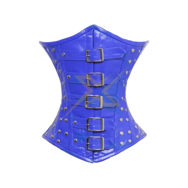 Womens Genuine Steel boned Heavy Duty 26 Double Steel Boned Waist Training Leather Underbust Tight Shaper Corset 3