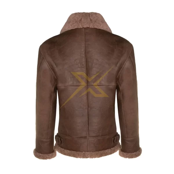 Mens Genuine Sheepskin WW2 Bomber Brown Leather B3 Flying Aviator Warm and Stylish Beautiful Jacket 1