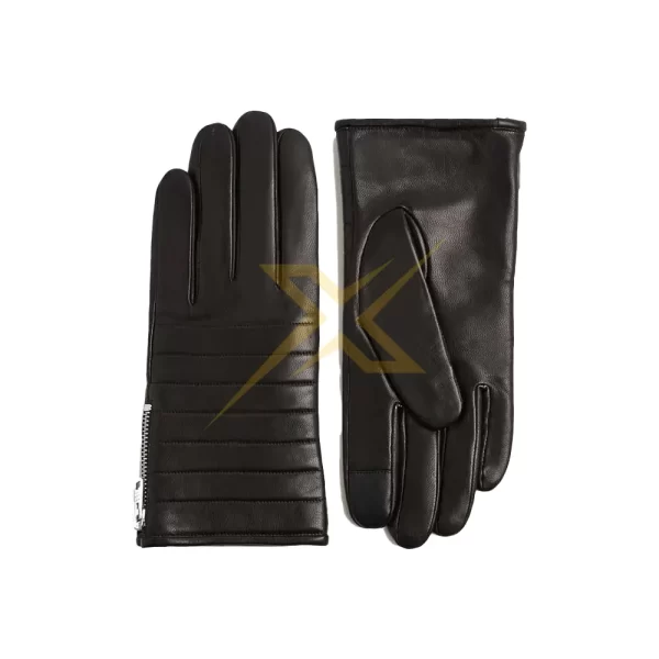 Mens Genuine Leather Zip Style Gloves 1