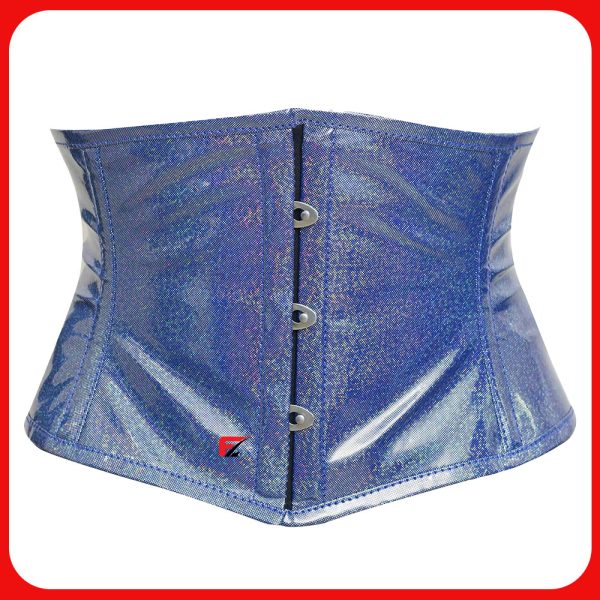 Heavy Duty Genuine Light Blue Shiny PVC Underbust corset