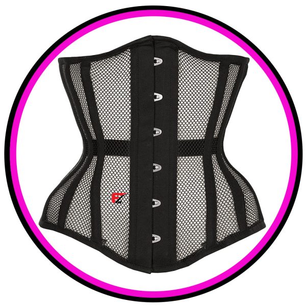 Genuine Black Mesh Longline Under Bust Corset