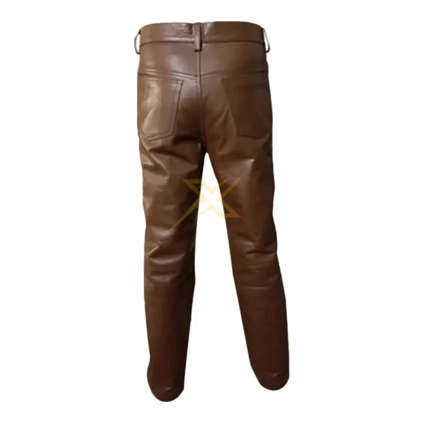 Mens Genuine Lambskin Leather Sleek and Sexy Biker Jeans Style Slim Fit Pants 2