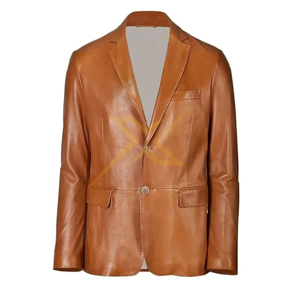 Mens Genuine Lambskin Soft Blazer Leather Coat 2