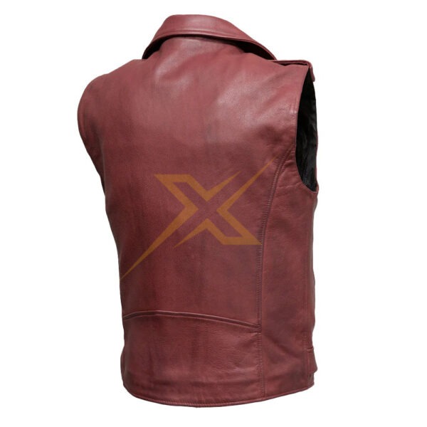 Mens Genuine Leather Motorcycle Biker Vest 2