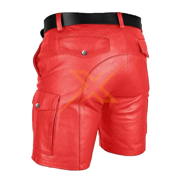 Mens Genuine Leather Shorts Cargo 1