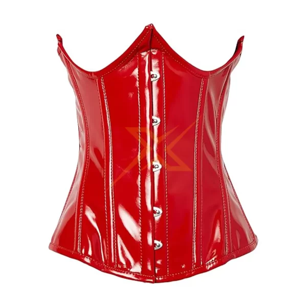 Womens Genuine Heavy Duty Steel Boned PVC Underbust Corset 2