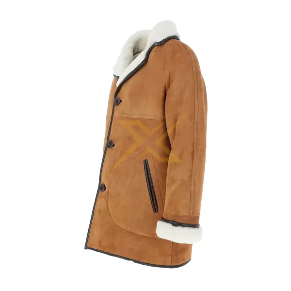 009 Mens Sheepskin Genuine Shearling Coat 3